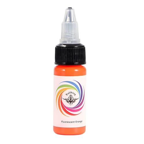 TTOOGO 15 ml UV Tattoo Ink Set Fluoreszierende Regenbogenfarben für Tätowierungen, die Glühen-in-The-Dark-Effekte hervorheben, Pigmente für Profi,Orange von TTOOGO