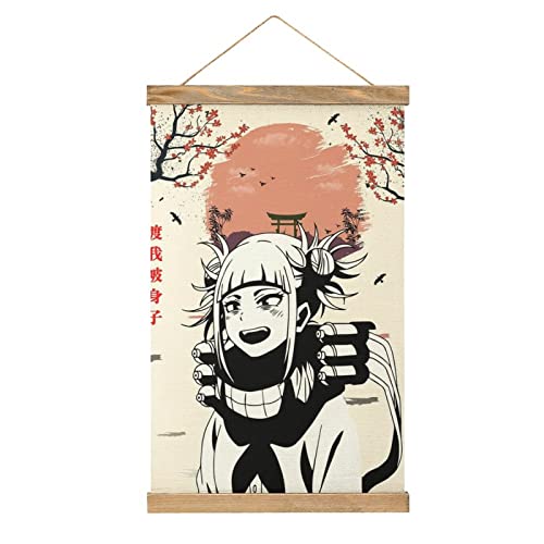 TTOOXZ Himiko Toga Vintage Manga Scroll-Poster Stoff Bild Kunst Holz DIY Rahmen Hängende Druck Aufhänger für Raumdekoration Öl Leinwand Kit Geschenk von TTOOXZ