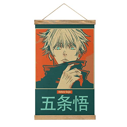 TTOOXZ Magnetische Schriftrolle Vintage Anime Satoru Aufhänger Poster DIY Wand Stoff Dekor Hängende Gemälde Rahmen Kit Halter für Wohnzimmer von TTOOXZ