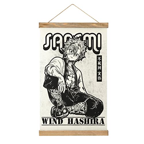 TTOOXZ Sanemi Vintage Manga Scroll-Poster Stoff Bild Kunst Holz DIY Rahmen Hängende Druck Aufhänger für Raumdekoration Öl Leinwand Kit Geschenk von TTOOXZ