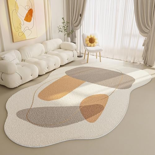 TTOUDRY Teppich mit unregelmäßiger Form, Wohnzimmerteppich, Rutschfester weicher Schlafzimmerteppich, waschbarer Wohnzimmer-/Schlafzimmerteppich von TTOUDRY