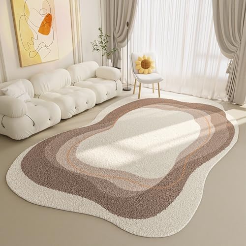 TTOUDRY Teppich mit unregelmäßiger Form, Wohnzimmerteppich, Rutschfester weicher Schlafzimmerteppich, waschbarer Wohnzimmer-/Schlafzimmerteppich von TTOUDRY