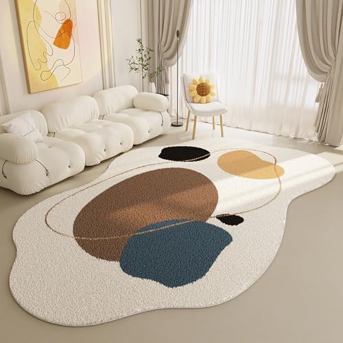 TTOUDRY Teppich mit unregelmäßiger Form, Wohnzimmerteppich, Rutschfester weicher Schlafzimmerteppich, waschbarer Wohnzimmer-/Schlafzimmerteppich von TTOUDRY