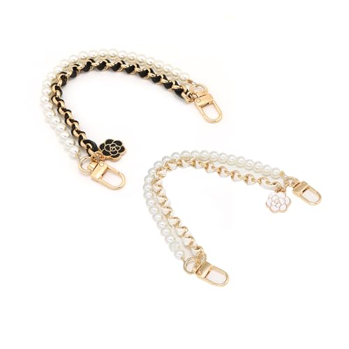TTPSRY 2 Stück Perlen Taschenkette Handtaschen Gurtverlängerung mit Rosencharme DIY Handtasche Gurt Extender Zubehör High-End Perlenkette für Tasche Purse Chain für Damen TTPSRY 2 Stück Perlen Taschenkette Handtaschen Gurtverlängerung mit Rosencharme DIY Handtasche Gurt Extender Zubehör High-End Perlenkette für Tasche Purse Chain für Damen von TTPSRY