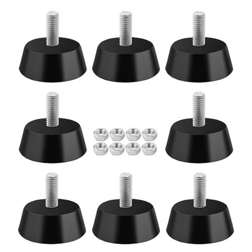 TTQiAnJ 8 Stück M6 Schraubfüße Gummifuss 8 Schraubdeckel,Schwarz Verstellschraube Tisch Stuhl für Möbel Fitnessgeräte Maschinen,M6 x 32mm von TTQiAnJ