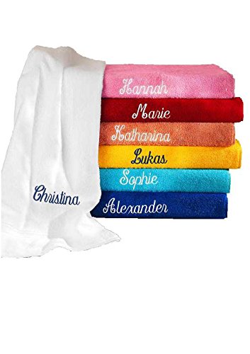 Handtuch PERSONALISIERT mit Namen viele Farben BRIGHT ORANGE von TTS