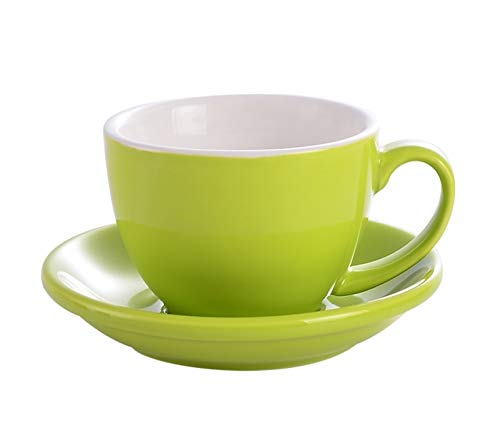 Cappuccino Tassen Set,Kaffeetassen 1 PC-300ML, vorzügliche Keramik Kaffeetasse und Löffel-Satz, Mode-Design, große Kapazitäts-Cup (Capacity : 300ml, Color : 4) von TTSJSM