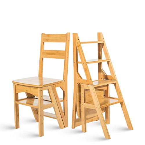 TTWUJIN Klappbare tragbare Leiter Tritthocker Klappbare Trittleiter Bambus 4 für Erwachsene Kinder Küche Holzleitern Hohe Fußhocker Tragbare Innenschuhbank/Blumenregal,D. von TTWUJIN