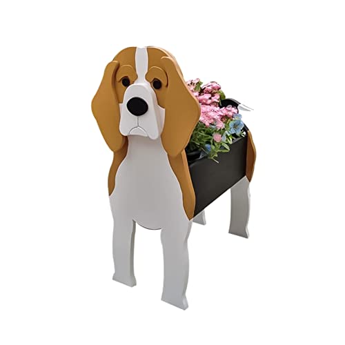 TTiiLoe Niedlicher Hunde-Pflanztopf, Beagle-Pflanztöpfe, PVC-Kräutergarten-Blumentöpfe, Cartoon-Hunde-Pflanzgefäße, Geschenke für Tierliebhaber, 43x25cm/16.92x9.84in von TTiiLoe