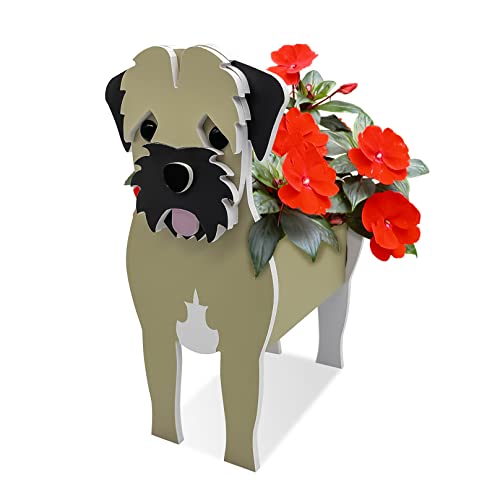 TTiiLoe Niedlicher Hunde-Pflanztopf, Border Terrier-Pflanztöpfe, PVC-Kräutergarten-Blumentöpfe, Cartoon-Hunde-Pflanzgefäß, Geschenke für Tierfreunde, 24x18cm/9.44x7.08in von TTiiLoe
