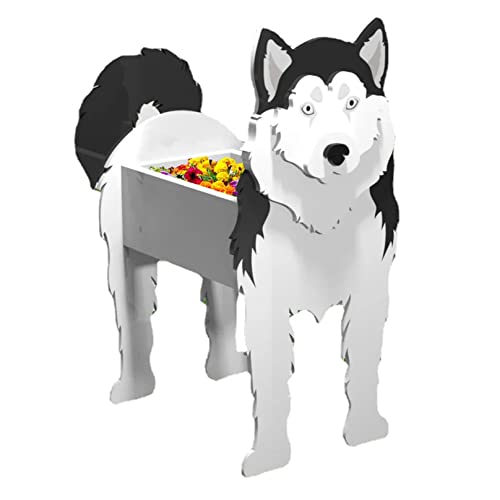 TTiiLoe Niedlicher Hunde-Pflanztopf, Husky-Pflanztöpfe, PVC-Kräutergarten-Blumentöpfe, Cartoon-Hunde-Pflanzgefäße, Geschenke für Tierliebhaber, 43x25cm/16.92x9.84in von TTiiLoe