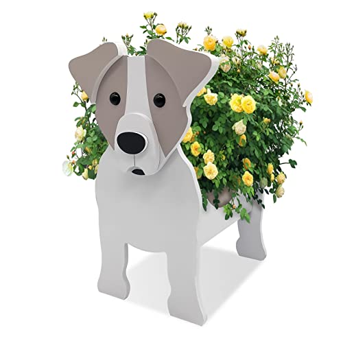 TTiiLoe Niedlicher Hunde-Pflanztopf, Jack Russell Terrier-Pflanztöpfe, PVC-Kräutergarten-Blumentöpfe, Cartoon-Hunde-Pflanztopf, Geschenke für Tierliebhaber, 43x25cm/16.92x9.84in von TTiiLoe