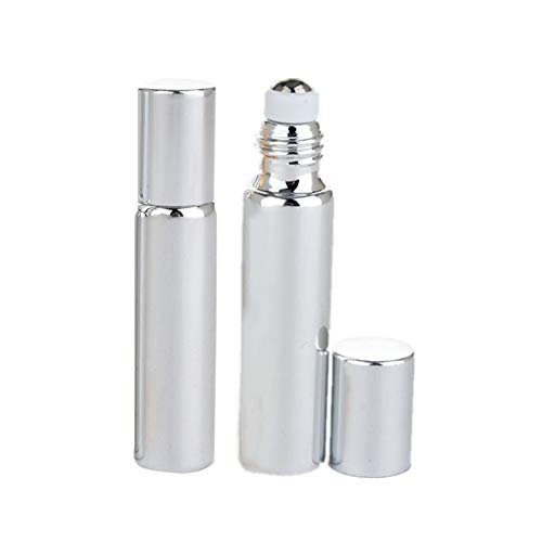 TTinah Roll On Glasflaschen Für Ätherisches Öl Roll On Leer Rollen Sie auf Flaschen Glasflaschen Leere Rollerflasche Ätherisches Öl Flüssigkeitsbehälter Silver von TTinah