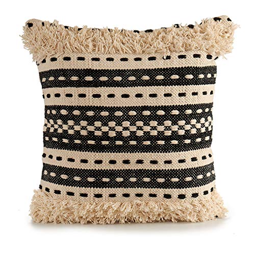Ihr einziges Dekokissen aus Baumwolle in beige und schwarz. Maße: 45 x 15 x 45 cm. von TU TENDENCIA UNICA