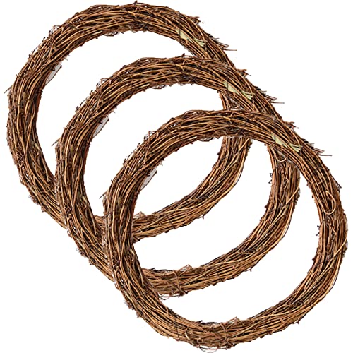 TUAKIMCE Weinreben Kränze, 3 Stück 30 cm Adventskranz Rohling, Dekokranz, Grapevine Kränze, Naturkranz Trockener DIY Kranz Deko für Weihnachtskranz Wand und Türkranz Deko von TUAKIMCE