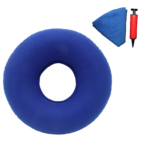 TUAKIMCE Aufblasbare Sitzkissen, Sitzkissen Orthopädische Ringkissen Aufblasbares Hämorrhoiden, Orthopädisch Sitzkissen mit Pumpe, Härte einstellbar für Steißbein Dekubitus Rollstühle (Blau) von TUAKIMCE