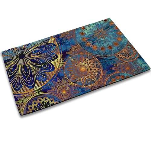 TUBAMQ Fußmatte mit Mandala-Motiv, Vintage-Stil, Herbst-Dekor, rutschfester Teppich, Bodenmatte, dekorativ für Zuhause/Badezimmer/Küche/Innenbereich, 43,2 x 76,2 cm von TUBAMQ