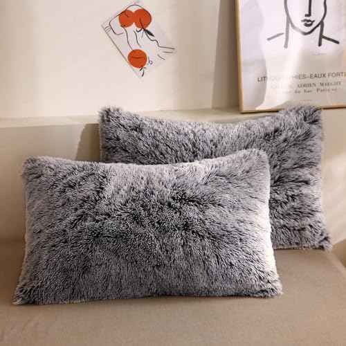 TUBBLI Flauschige Kissenbezüge, 2er-Pack, luxuriös, flauschig, weich, dekorative Kissenbezüge, Plüsch-Kissenbezug, 50 x 70 cm (Styple 15#, 50 x 70 cm) (Styple 14#,50 * 70 cm) von TUBBLI