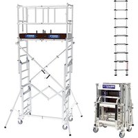 Teleskopgerüst - maximale Arbeitshöhe 4.000m + Teleskopleiter 2.60m - 22405520/TEL-60226 von TUBESCA COMABI