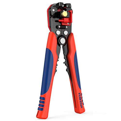 Abisolierzange Automatisch 24-10 AWG / 0,2-6 mm² / 34-3 Gauge - TUBTAP® Selbsteinstellender Kabelschuhzange, 3 in 1 Abisolierer zum Abisolieren, Schneiden und Crimpen von TUBTAP