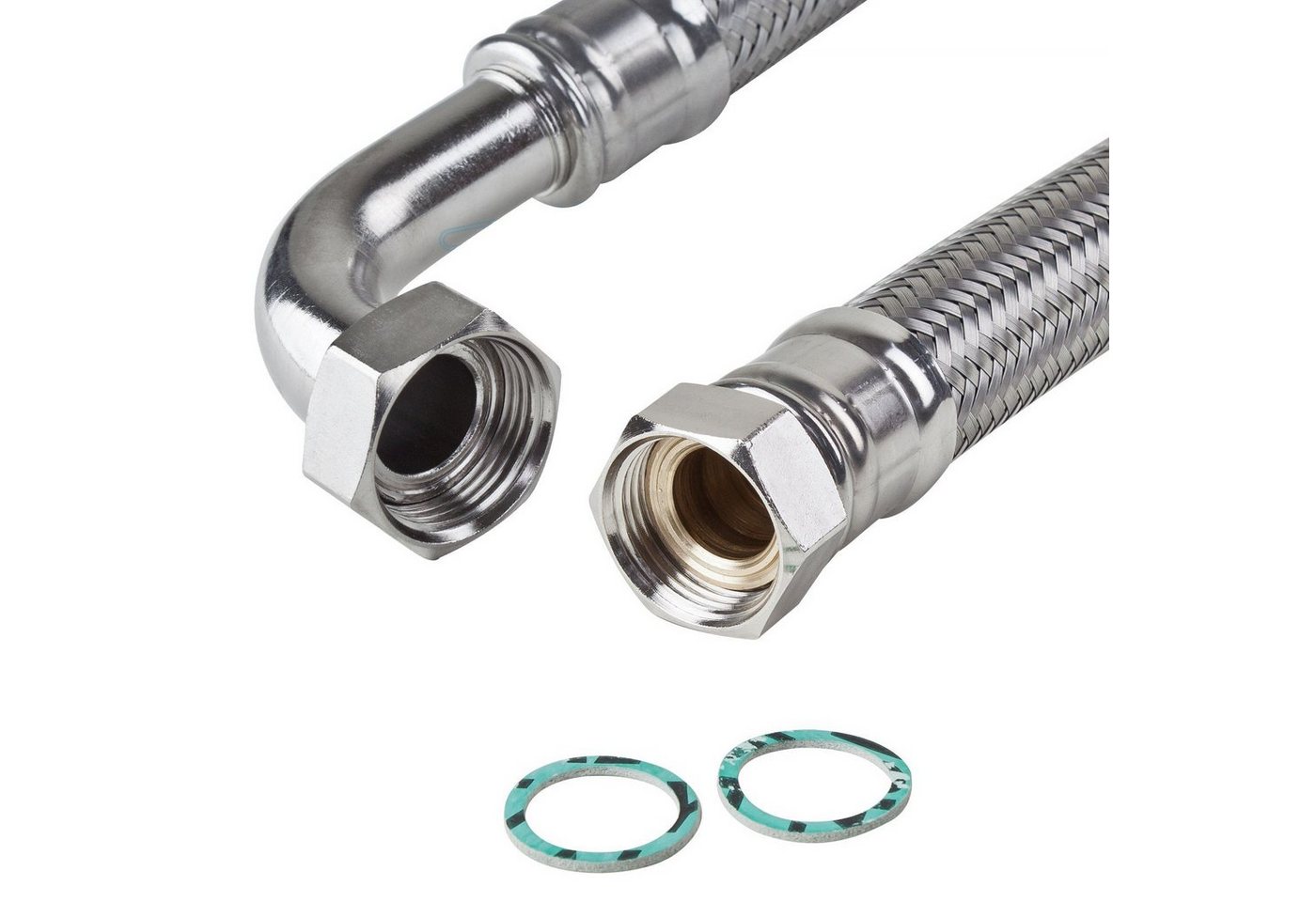 TUCAI Flexschlauch Edelstahl Panzerschlauch 1/2" Zoll mit Bogen 300mm - 1500mm TUCAI Flexschlauch Edelstahl Panzerschlauch 1/2" Zoll mit Bogen 300mm - 1500mm von TUCAI