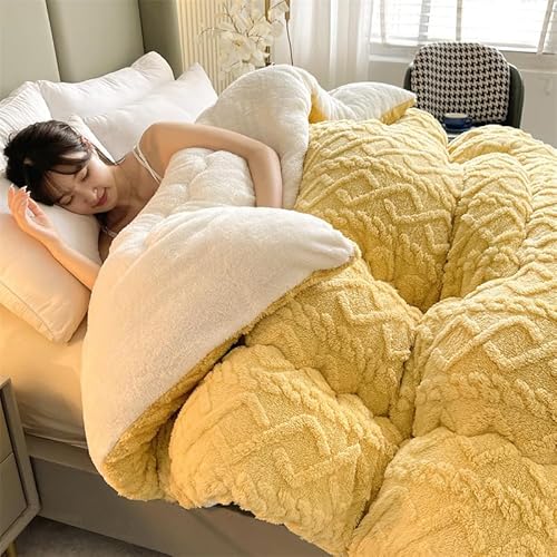 TUCVZVO Bettdecke 220X240 Winterdecke,Winter Steppdecke Dicker Lamm-Kaschmir, Decke, Flauschige Kaschmir-Steppdecken, Winterwarm, Kern Aus Lammsamt,Gelb,220X240 5KG TUCVZVO Bettdecke 220X240 Winterdecke,Winter Steppdecke Dicker Lamm-Kaschmir, Decke, Flauschige Kaschmir-Steppdecken, Winterwarm, Kern Aus Lammsamt,Gelb,220X240 5KG von TUCVZVO
