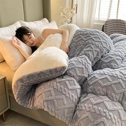 TUCVZVO Bettdecke 220X240 Winterdecke,Winter Steppdecke Dicker Lamm-Kaschmir, Decke, Flauschige Kaschmir-Steppdecken, Winterwarm, Kern Aus Lammsamt,Grau,200X230 4KG TUCVZVO Bettdecke 220X240 Winterdecke,Winter Steppdecke Dicker Lamm-Kaschmir, Decke, Flauschige Kaschmir-Steppdecken, Winterwarm, Kern Aus Lammsamt,Grau,200X230 4KG von TUCVZVO