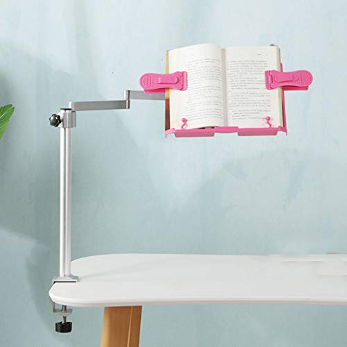 TUCY Aluminiumlegierung Buchständer Adult Buchhalter Teleskop Leseständer Faule Bracket Kinder Lesen Regal Learning Tabelle Dedicated (Color : Pink) von TUCY