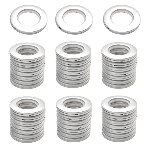 SHEENO 32 PCS Vorhang Ösenringe,Vorhang Ösen Runde Plastikringe Clips Innendurchmesser 40mm DIY Ringe für Fenstervorhang, Duschvorhang, Umkleideraum Türvorhänge (Matt Silber ) von TUDOU