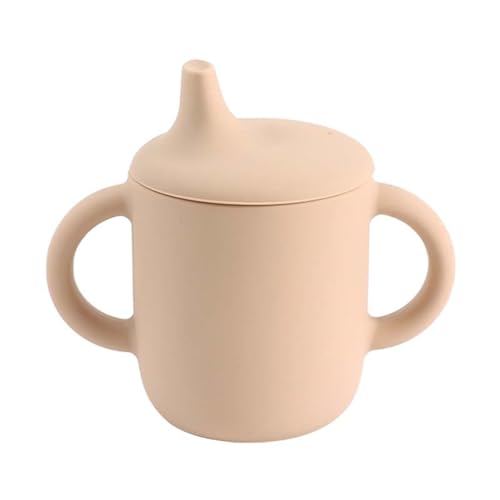 Baby-Lernen-Schnabeltasse, Silikon-Baby-Trainings-Schnabeltasse mit auslaufsicherem, auslaufsicherem Deckel, Kleinkind-Tasse für 32 Oz Plastikbecher Mit Deckel Wiederverwendbar (Pink, One Size) von TUDUZ