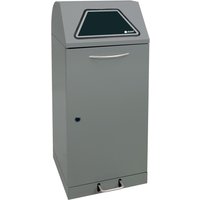 stumpf® Wertstoffsammler mit Fußpedal, inkl. Abfallsackhalter, Stahlblech, verzinkt, 120 Liter, graualuminium von stumpf®