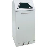 stumpf® Wertstoffsammler mit Fußpedal, inkl. Abfallsackhalter, Stahlblech, verzinkt, 120 Liter, lichtgrau von stumpf®