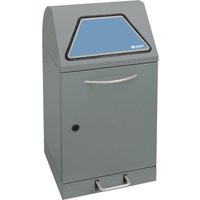 stumpf® Wertstoffsammler mit Fußpedal, inkl. Abfallsackhalter, Stahlblech, verzinkt, 45 Liter, graualuminium von stumpf®