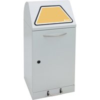 stumpf® Wertstoffsammler mit Fußpedal, inkl. Abfallsackhalter, Stahlblech, verzinkt, 60 Liter, lichtgrau von stumpf®