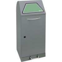 stumpf® Wertstoffsammler mit Fußpedal, inkl. Abfallsackhalter, Stahlblech, verzinkt, 75 Liter, graualuminium von stumpf®