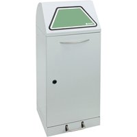 stumpf® Wertstoffsammler mit Fußpedal, inkl. Innenbehälter, Stahlblech, verzinkt, 75 Liter, lichtgrau von stumpf®