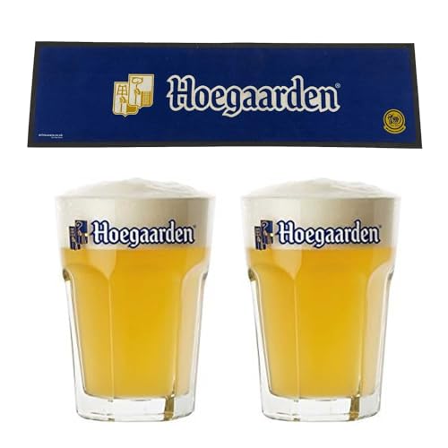 TUFF LUV Hoegaarden Barläufer & 2 belgische Biergläser für Bierliebhaber von TUFF LUV