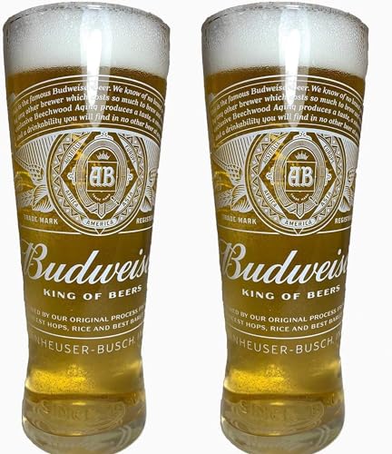 TUFF LUV Offizielles Budweiser Nukleiertes Glas (King of Beers) 2 Stück von TUFF LUV