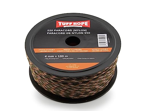 TUFF ROPE® Paracord 550 (Nylon) - 4mm - DAS Starke Seil - Reißfest & Langlebig - 7 Kernfäden - Mehrzweckseil für Outdoor, Haus & Garten in Premium Qualität von TUFF ROPE