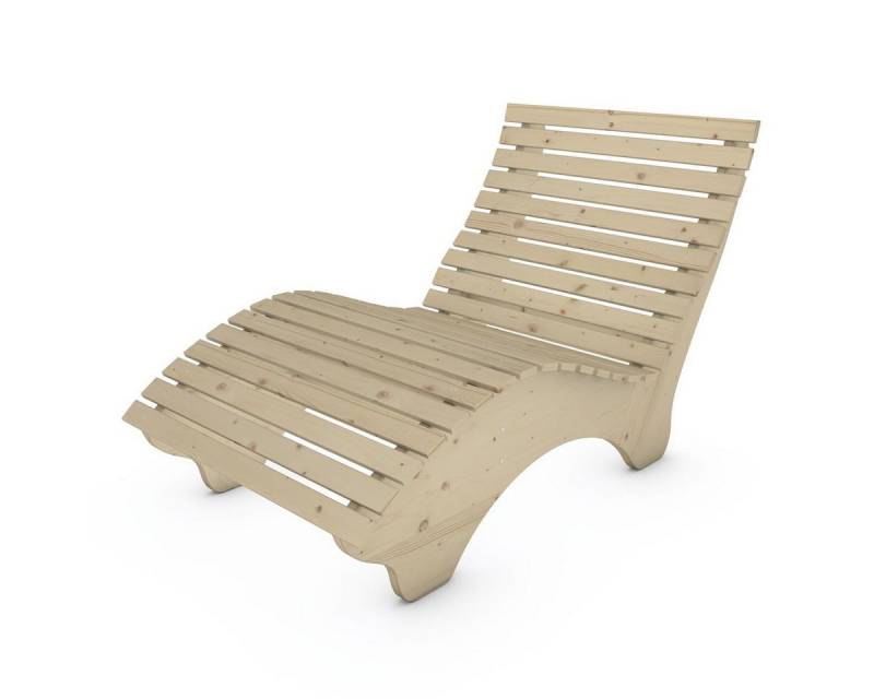 TUGA-Holztech Gartenliege Relaxliege "Ruhe-Vroni" Holzart & Größe wählbar, Breite: 70cm 80cm 90cm 100cm 120cm 140cm Höhe 58cm Fichte Lärche Zirbe von TUGA-Holztech