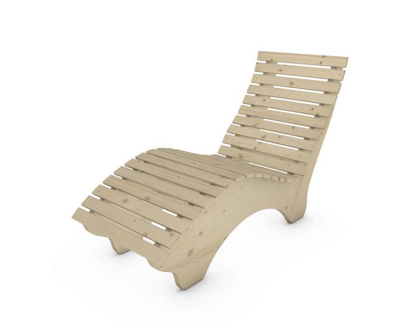 TUGA-Holztech Gartenliege Relaxliege "Ruhe-Vroni" Holzart & Größe wählbar, Breite: 70cm 80cm 90cm 100cm 120cm 140cm Höhe 58cm Fichte Lärche Zirbe von TUGA-Holztech