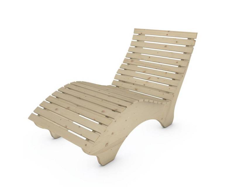 TUGA-Holztech Gartenliege Relaxliege "Ruhe-Vroni" Holzart & Größe wählbar, Breite: 70cm 80cm 90cm 100cm 120cm 140cm Höhe 58cm Fichte Lärche Zirbe von TUGA-Holztech