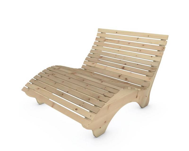 TUGA-Holztech Gartenliege Relaxliege "Ruhe-Vroni" Holzart & Größe wählbar, Breite: 70cm 80cm 90cm 100cm 120cm 140cm Höhe 58cm Fichte Lärche Zirbe von TUGA-Holztech