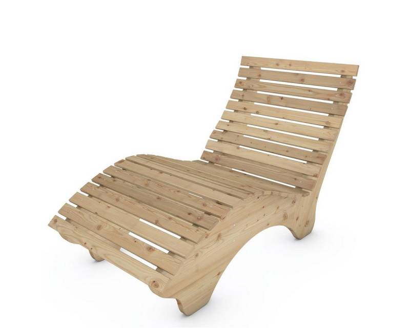 TUGA-Holztech Gartenliege Relaxliege "Ruhe-Vroni" Holzart & Größe wählbar, Breite: 70cm 80cm 90cm 100cm 120cm 140cm Höhe 58cm Fichte Lärche Zirbe von TUGA-Holztech