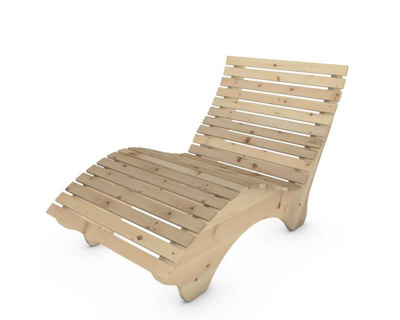 TUGA-Holztech Gartenliege Relaxliege "Ruhe-Vroni" Holzart & Größe wählbar, Breite: 70cm 80cm 90cm 100cm 120cm 140cm Höhe 58cm Fichte Lärche Zirbe von TUGA-Holztech