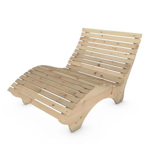 TUGA - Holztech Gartenliege Relaxliege Himmelssofa Ruhe-Vroni (Arve) 2-teilig stehend 120 cm Waldsofa von TUGA - Holztech