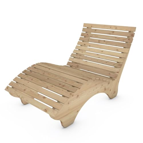 TUGA - Holztech Gartenliege Relaxliege Himmelssofa Ruhe-Vroni (Lärche) 2-teilig stehend Breite 100cm Waldsofa von TUGA - Holztech