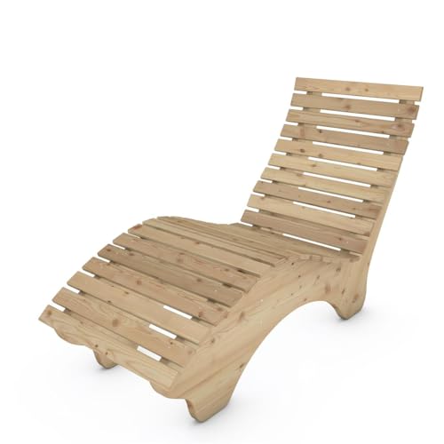 TUGA - Holztech Gartenliege Relaxliege Himmelssofa Ruhe-Vroni (Lärche) 2-teilig stehend Breite 70cm Waldsofa von TUGA - Holztech