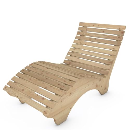 TUGA - Holztech Gartenliege Relaxliege Himmelssofa Ruhe-Vroni (Lärche) 2-teilig stehend Breite 90cm Waldsofa von TUGA - Holztech