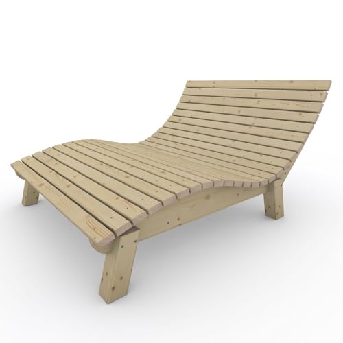 TUGA - Holztech Gartenliege Relaxliege Liege - Franzi Breite (Fichte) 140cm Einstiegshöhe 40cm von TUGA - Holztech